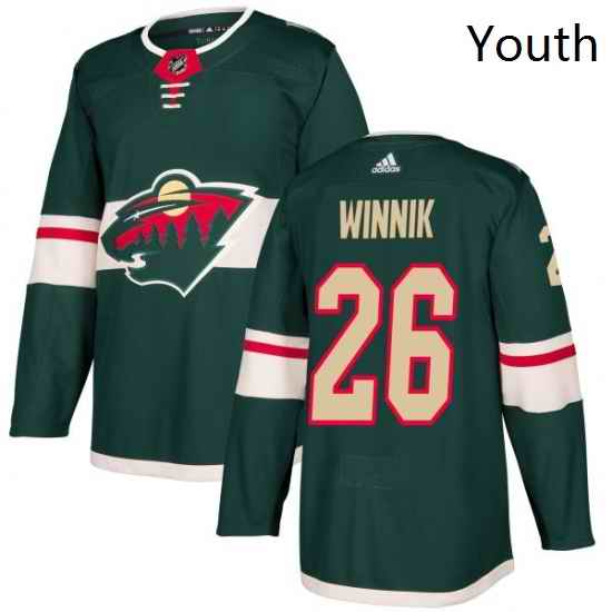 Youth Adidas Minnesota Wild 26 Daniel Winnik Authentic Green Home NHL Jersey